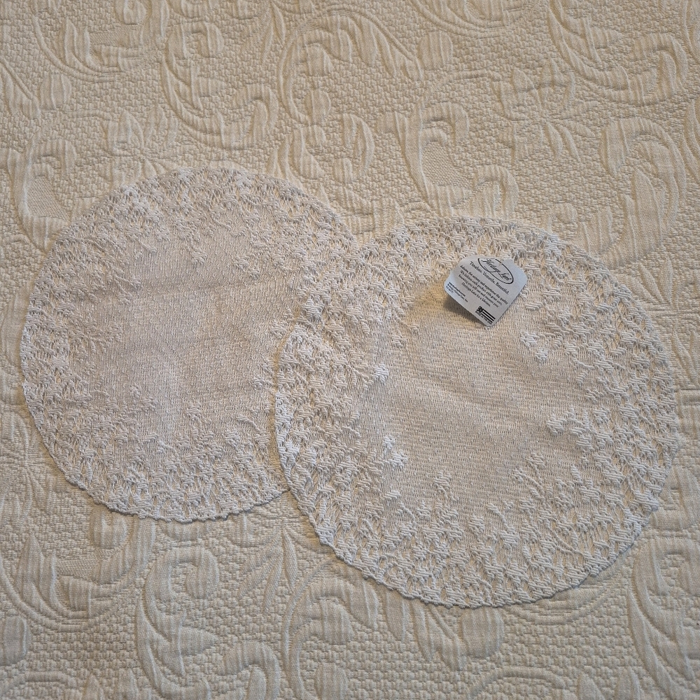 Heritage Lace 2 New 12 inch blossom round doily NEW